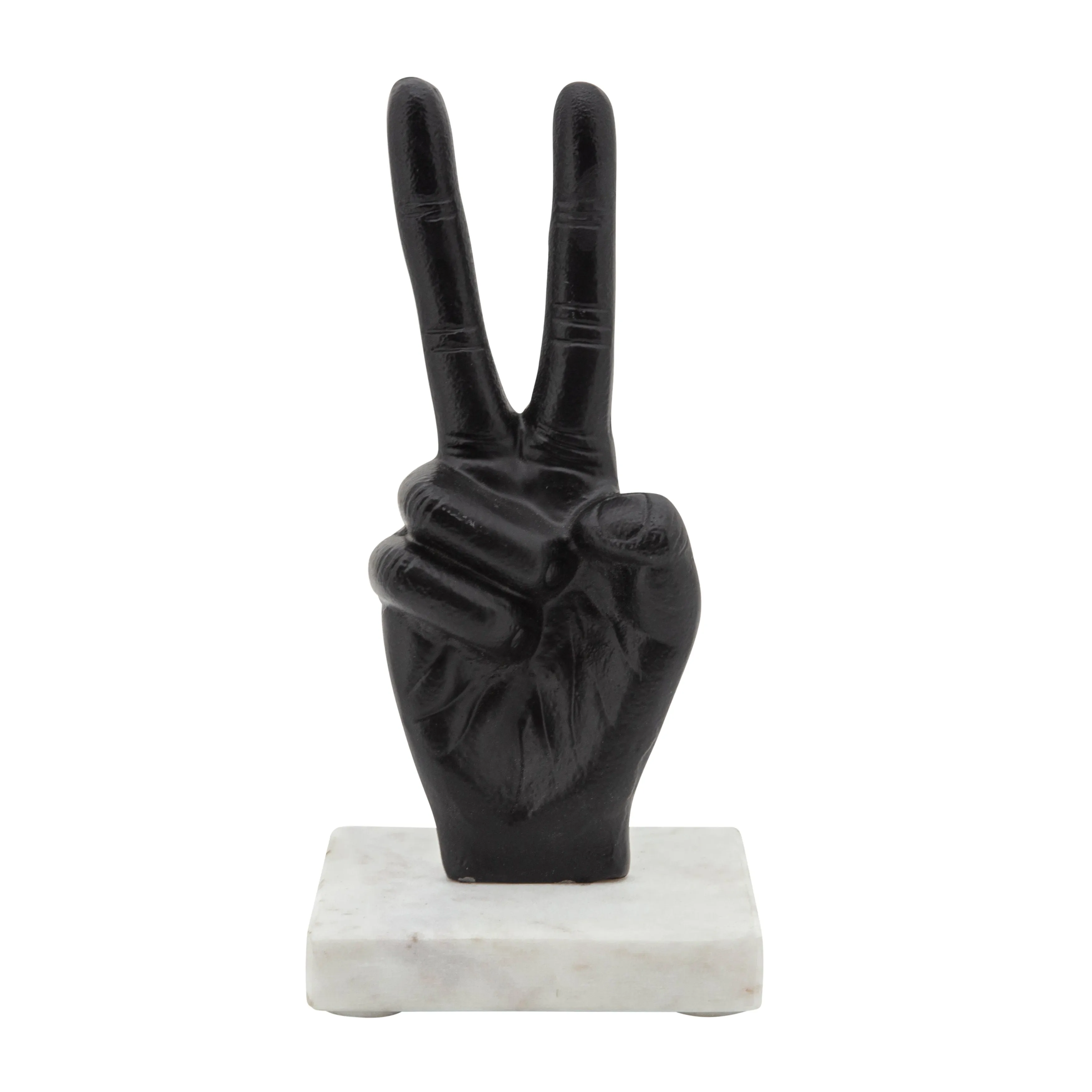 9" METAL PEACE SIGN, BLACK