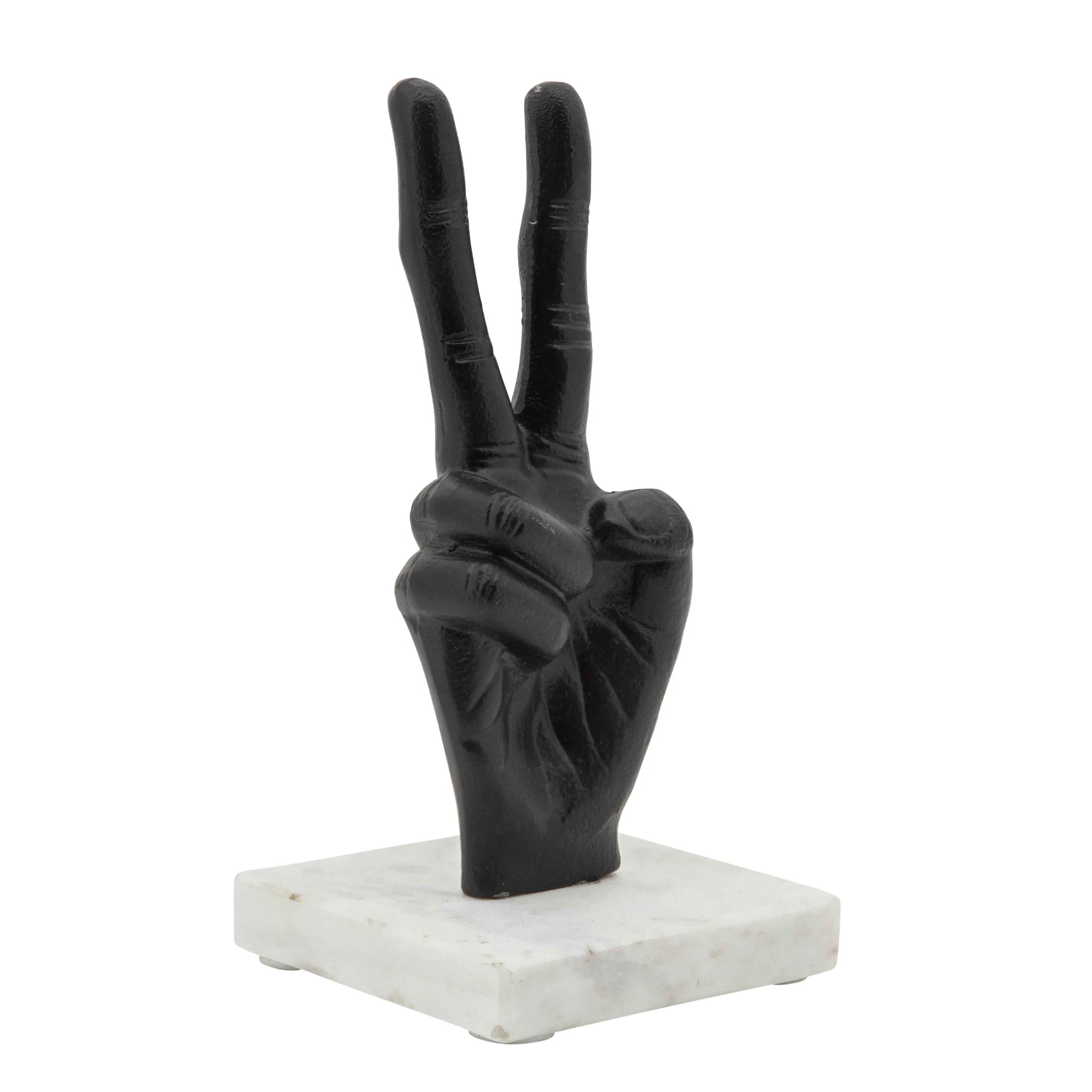 9" METAL PEACE SIGN, BLACK