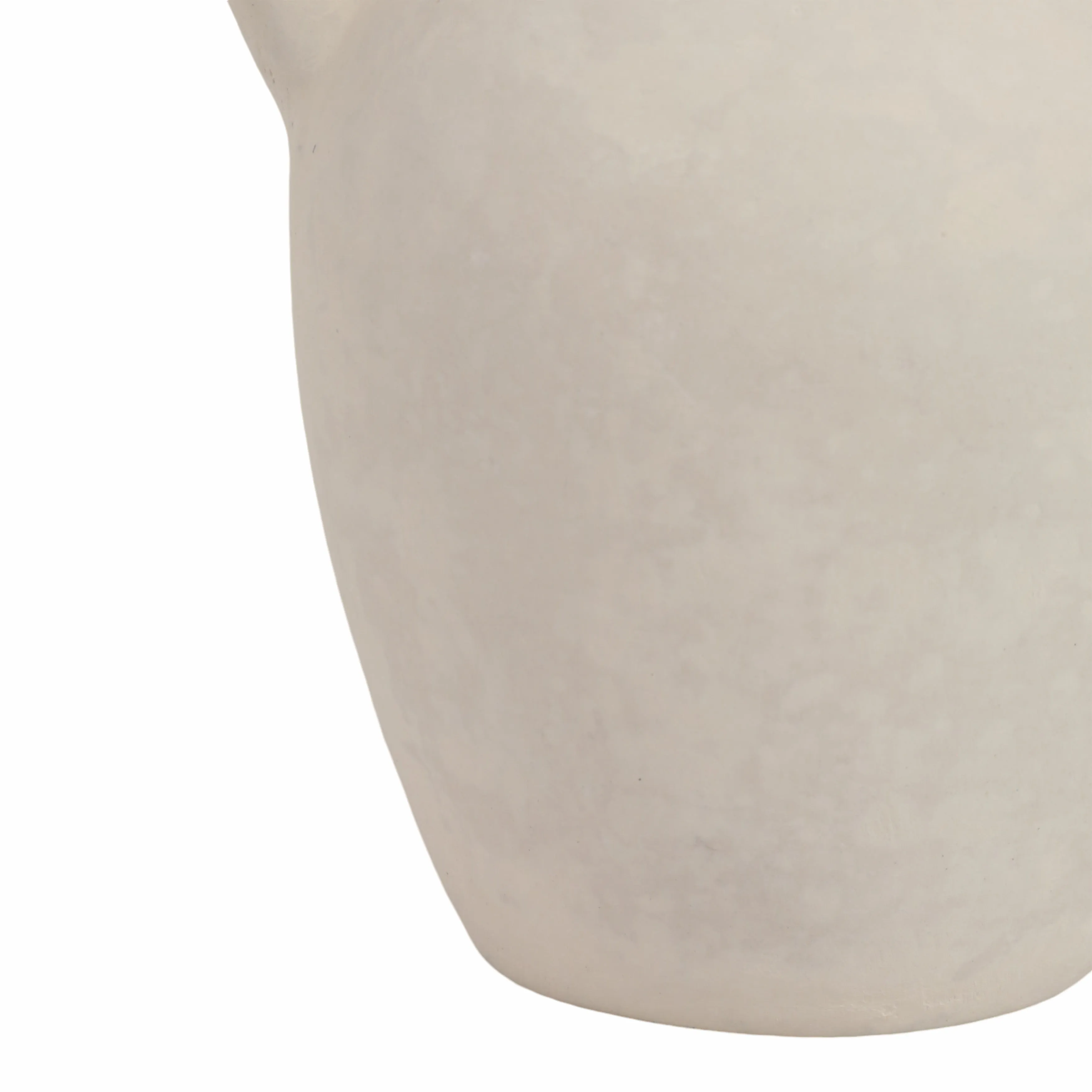 9" Vase With Handles, Paper Mache, White