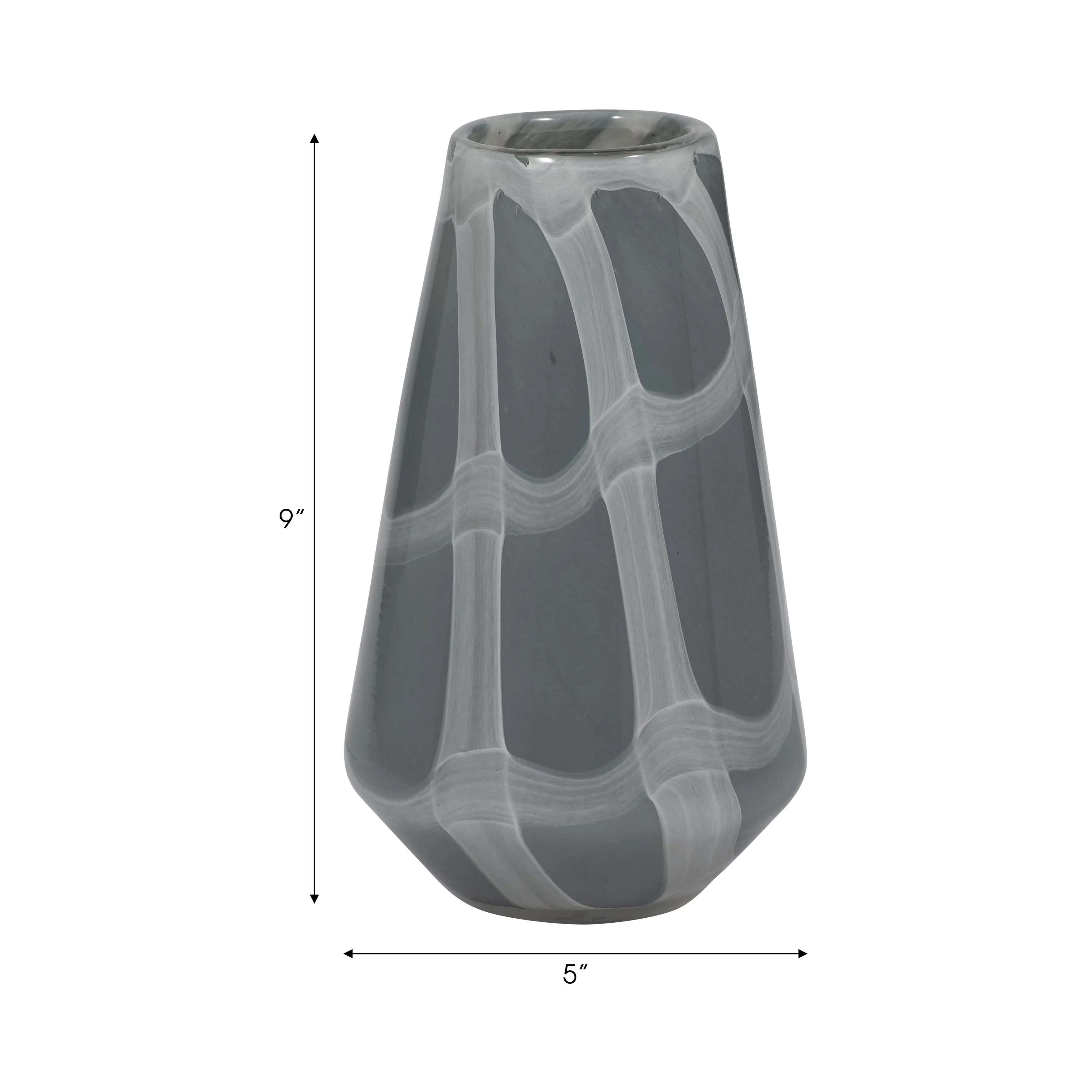 9" VICTORIA MEDIUM GRAY GLASS VASE