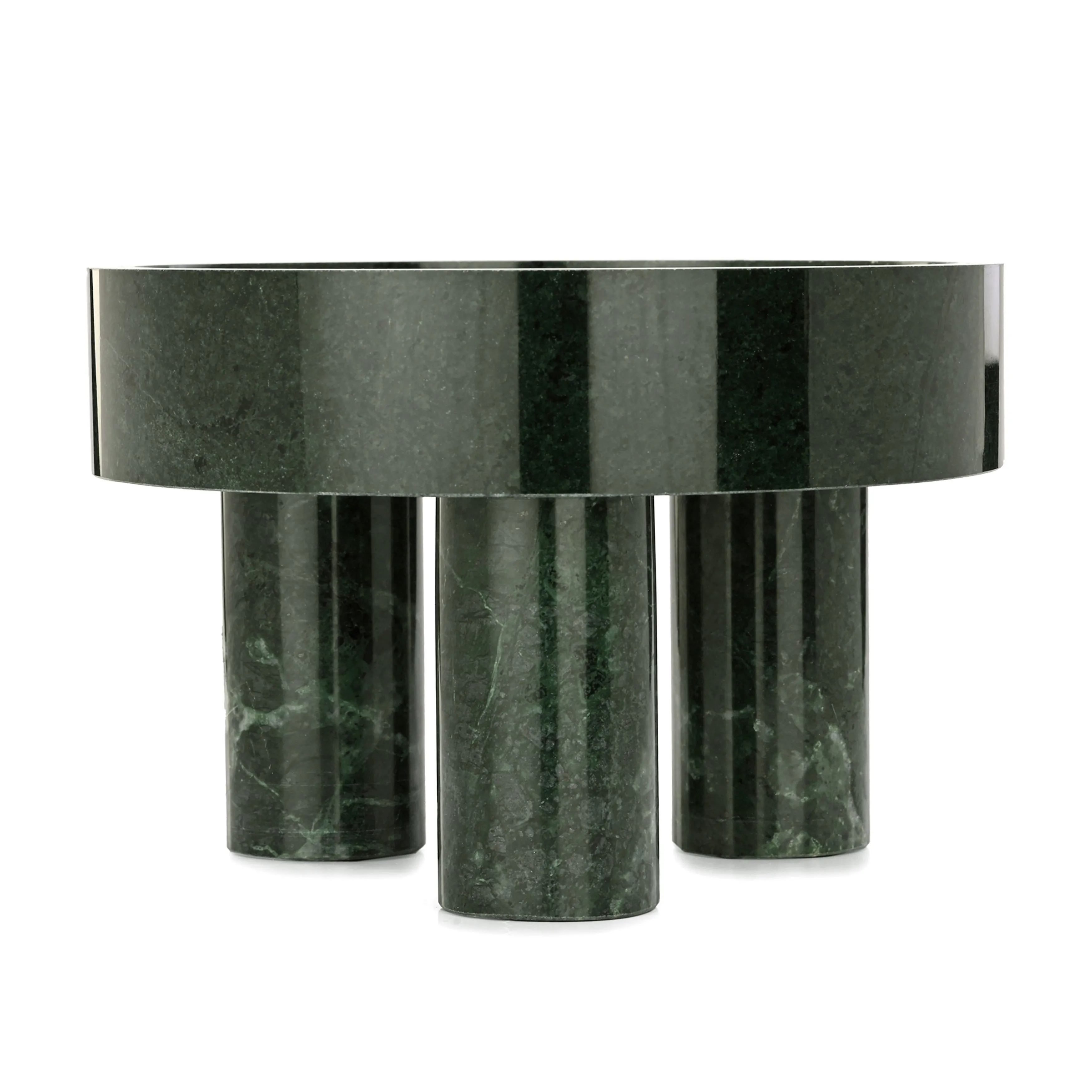 9x6" Marble Bowl On 3 Feet, Green