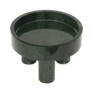 9x6" Marble Bowl On 3 Feet, Green