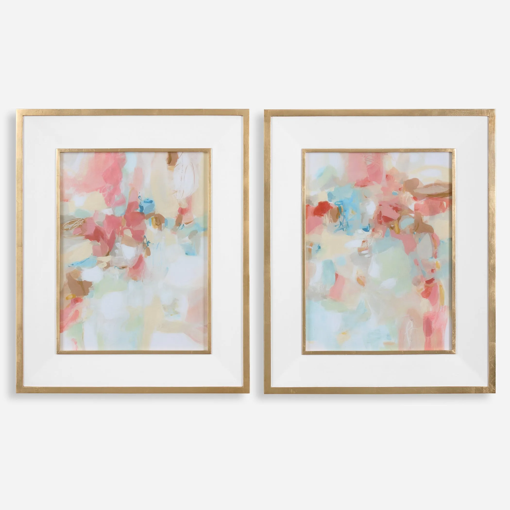 A Touch Of Blush And Rosewood Fences Framed Prints, S/2