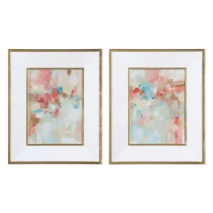A Touch Of Blush And Rosewood Fences Framed Prints, S/2