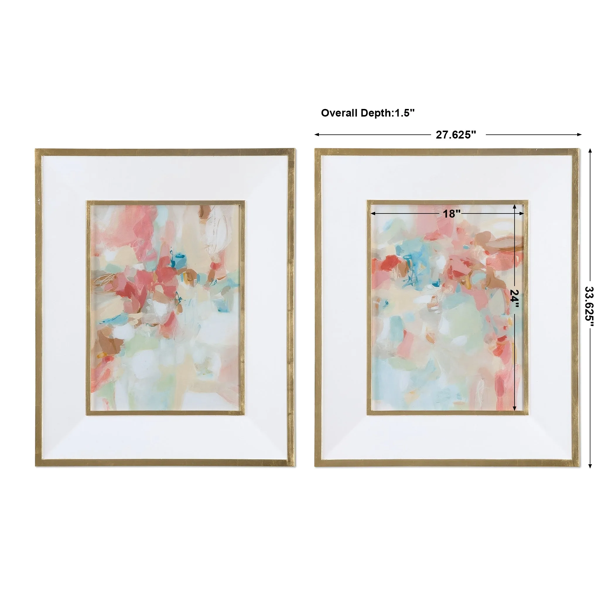 A Touch Of Blush And Rosewood Fences Framed Prints, S/2
