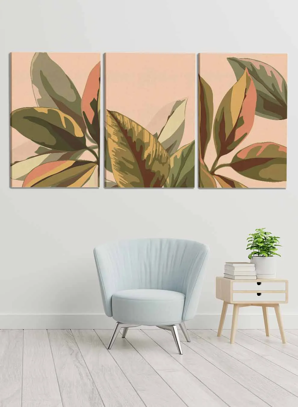 Abstract Floral Plants Paintings(set of 3)