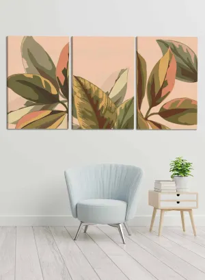 Abstract Floral Plants Paintings(set of 3)