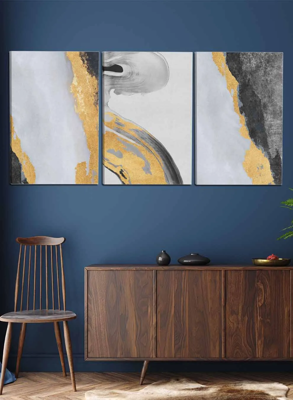 Abstract Ink Hand drawn Paintings(set of 3)