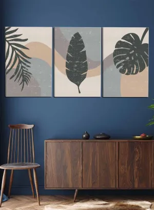 Abstract Leaves Flowers Paintings(set of 3)