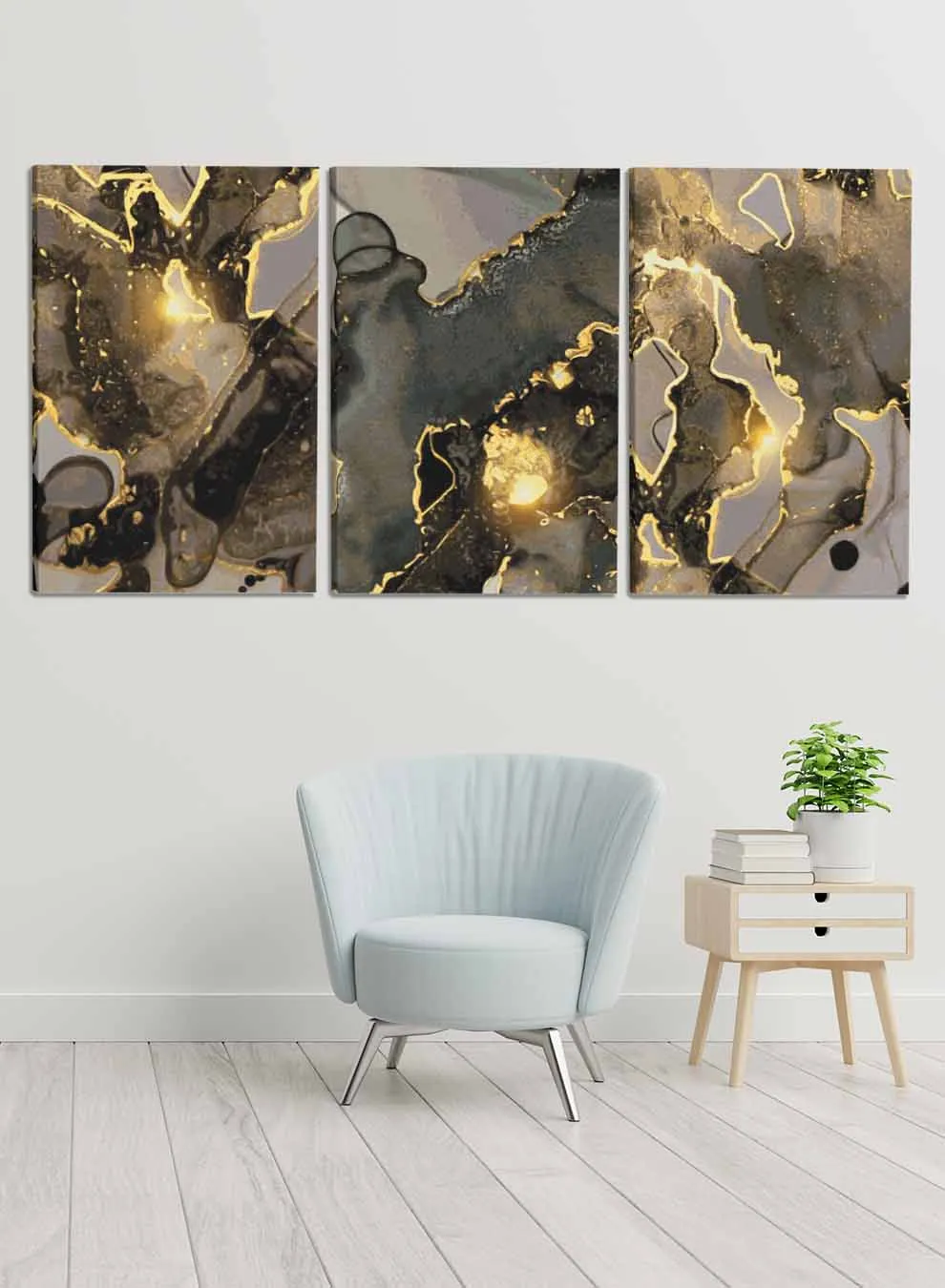 Abstract Marble Glow Paintings(set of 3)
