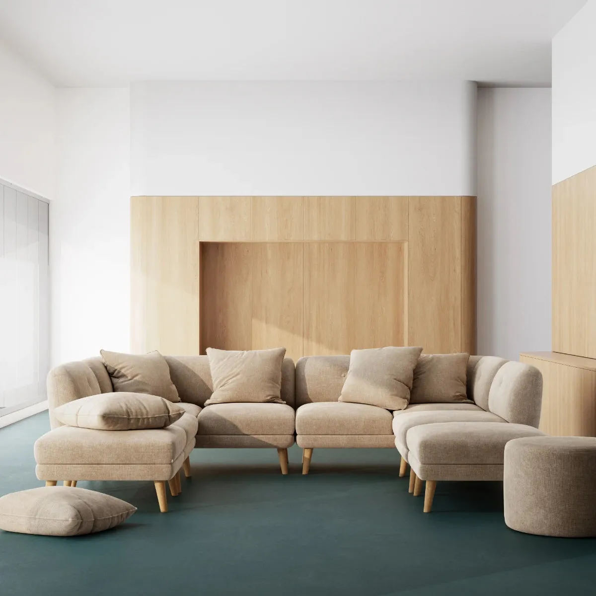 Alfred Fabric Left 1 Seater Modular Sofa
