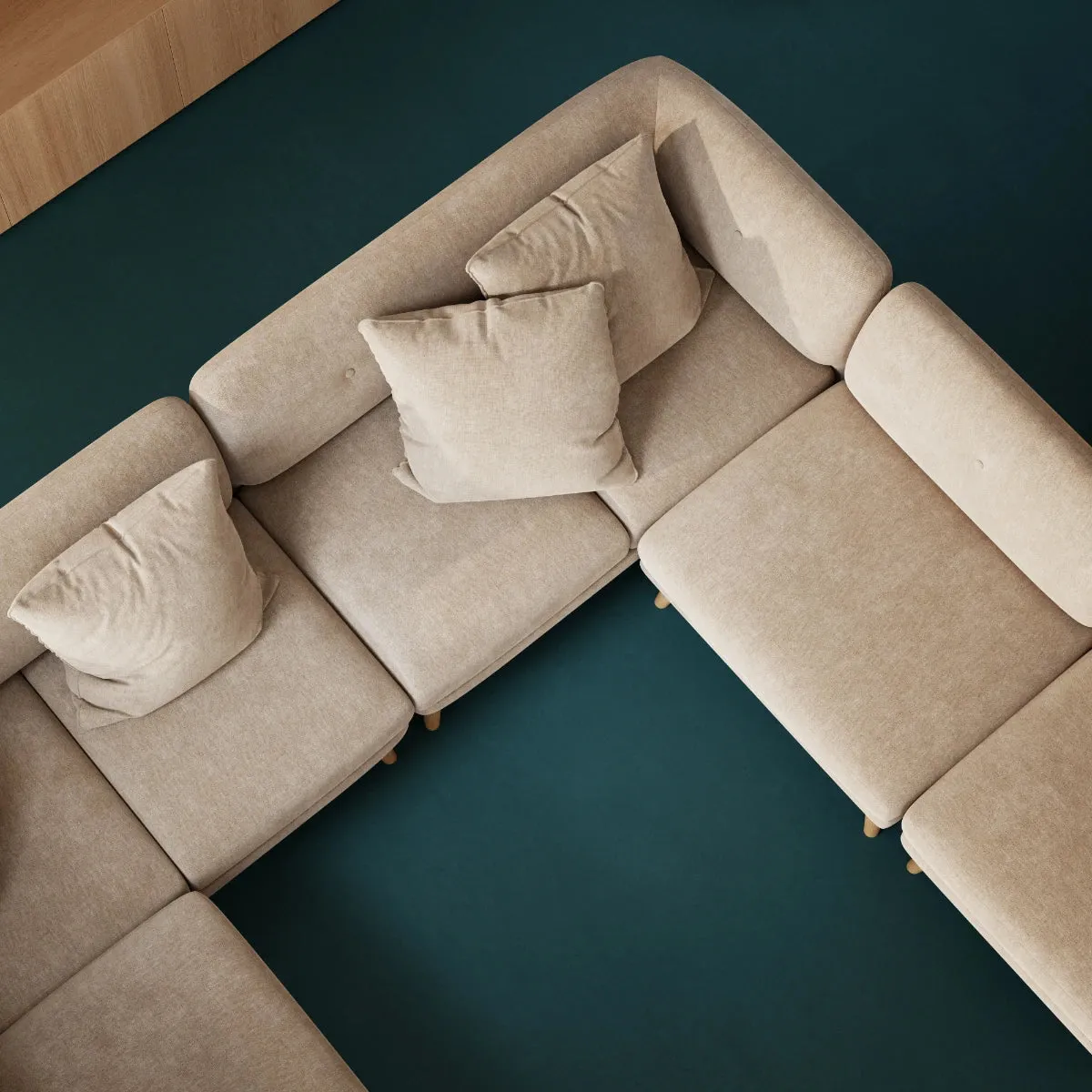 Alfred Fabric Left 1 Seater Modular Sofa