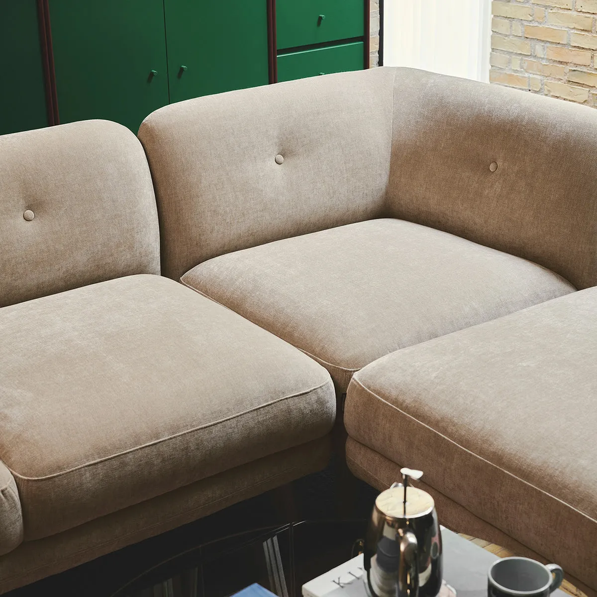 Alfred Fabric Left 1 Seater Modular Sofa