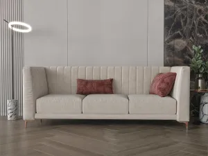 Beige caramel chanel velvet sofa 210x82x46 cm