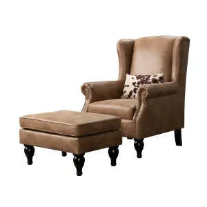Benjamn Brown Accent Chair   Ottoman