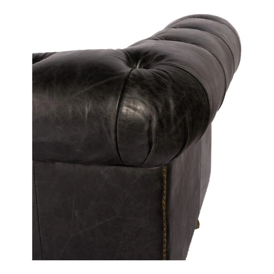 Birmingham Sofa Onyx Black Leather