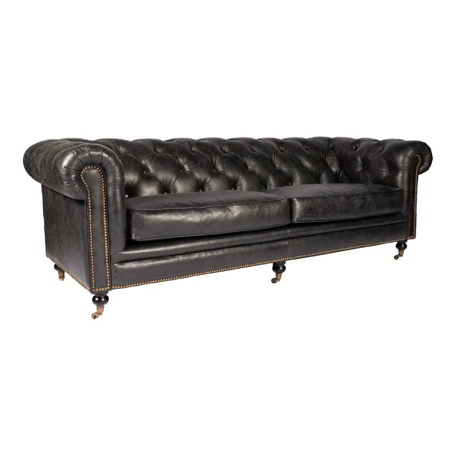 Birmingham Sofa Onyx Black Leather