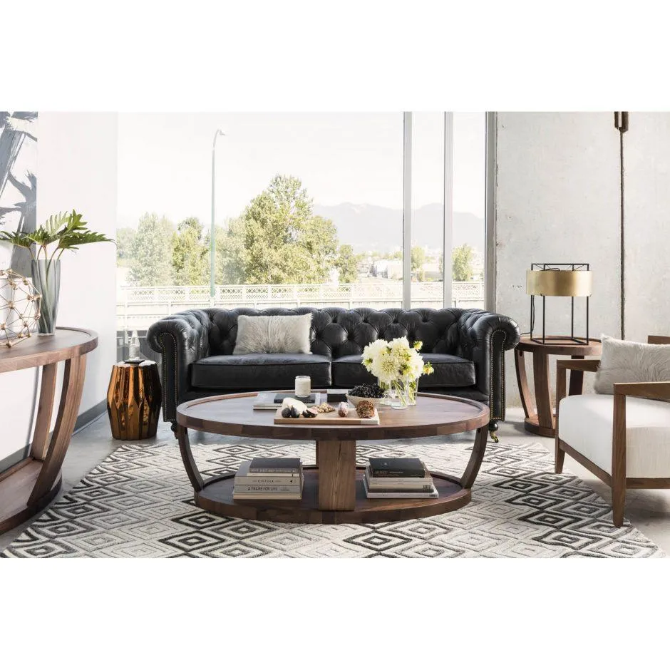 Birmingham Sofa Onyx Black Leather