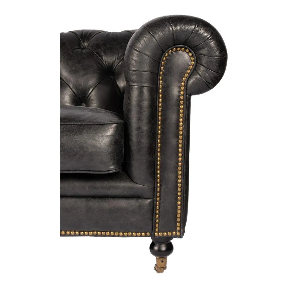 Birmingham Sofa Onyx Black Leather