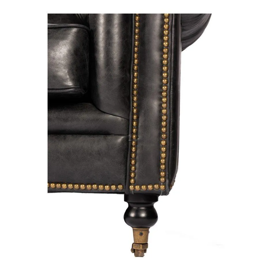Birmingham Sofa Onyx Black Leather