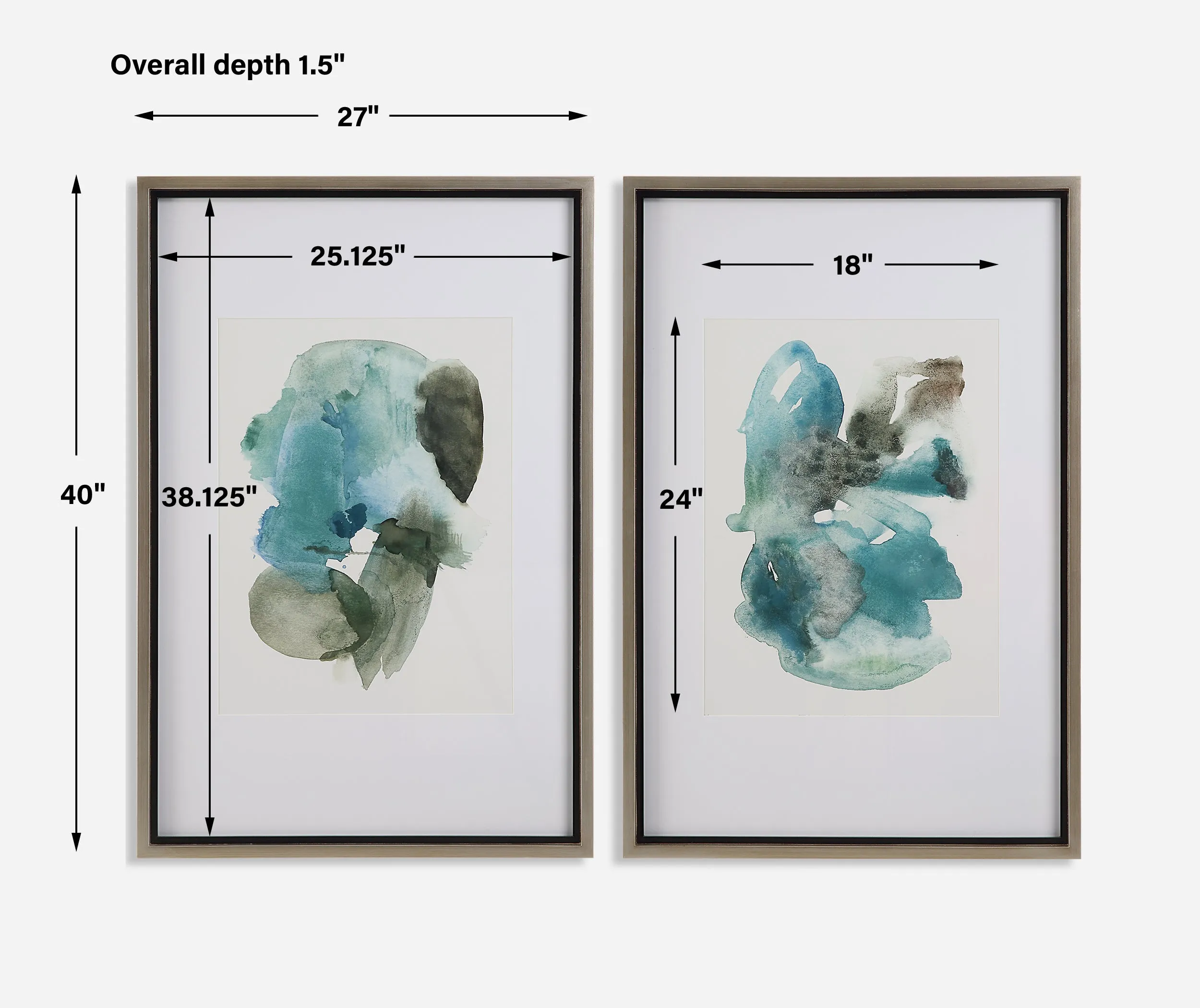 Blueprints Watercolor Prints, Set Of 2