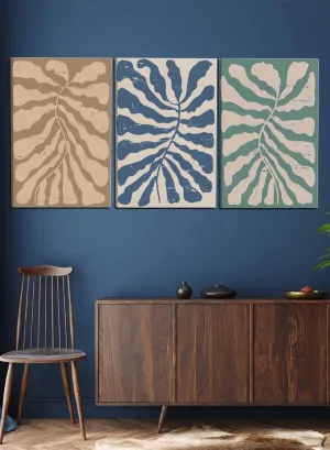 Boho Twigs Flowers Leaves Paintings(set of 3)
