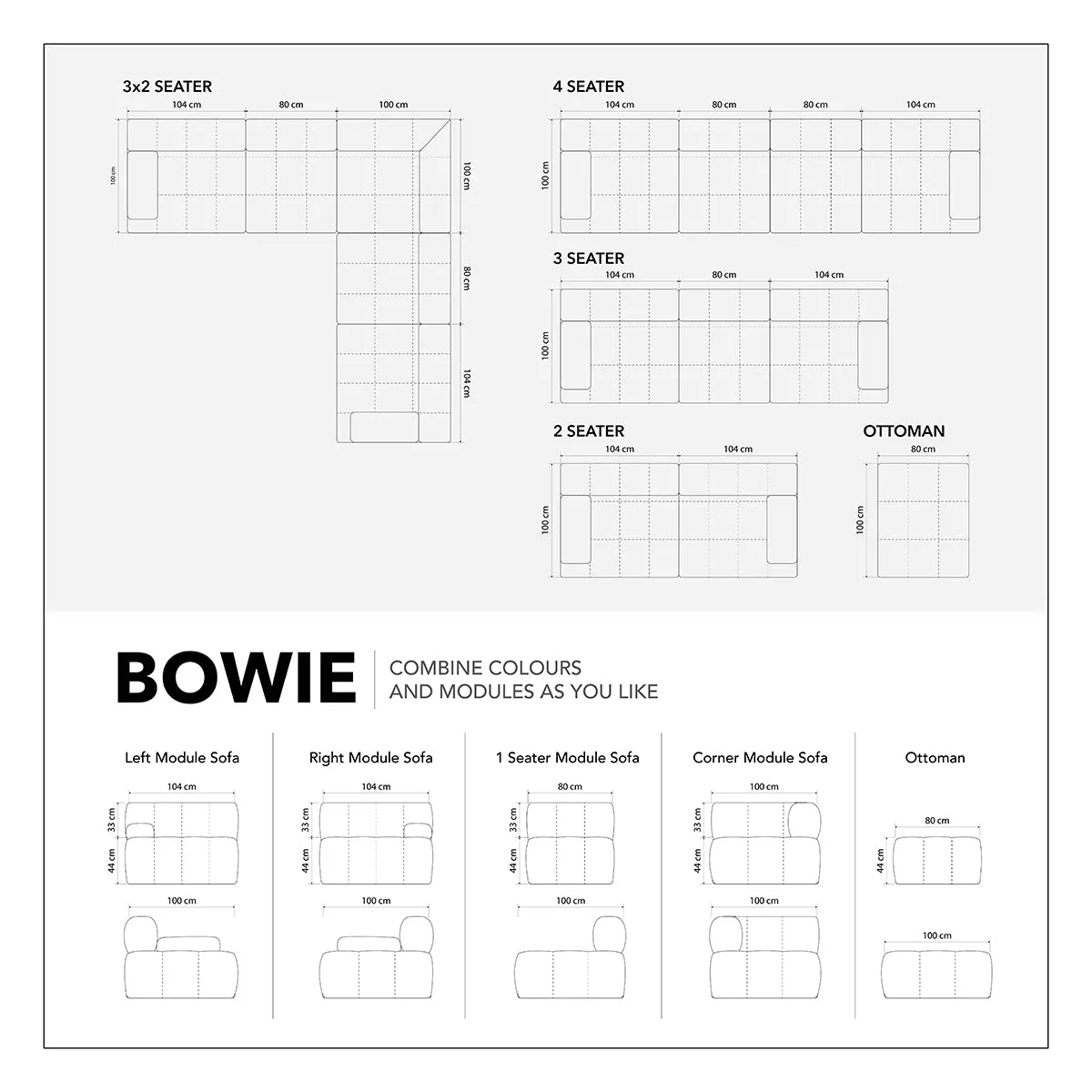 Bowie Textured Velvet Armless Modular Piece