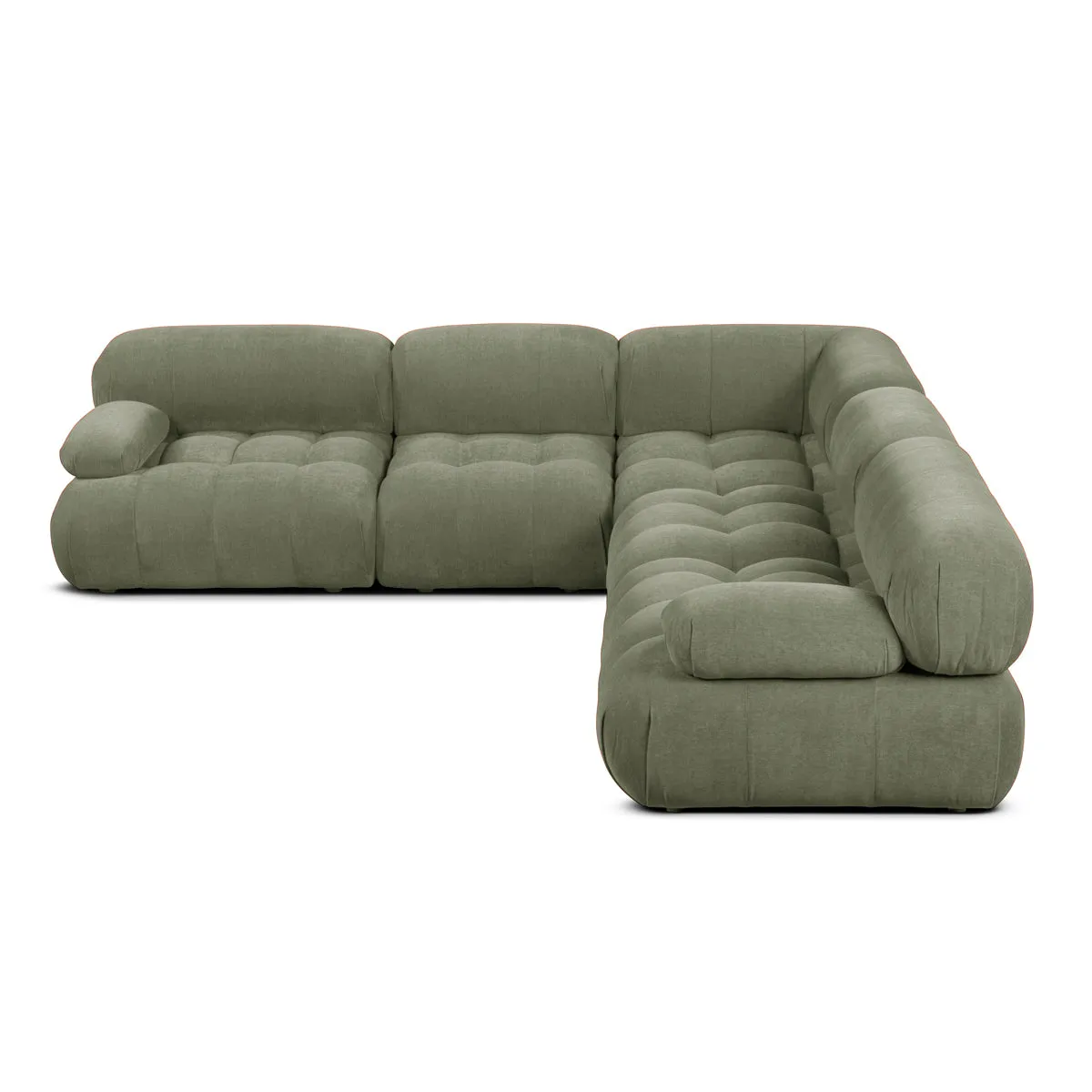 Bowie Textured Velvet Sofa (Olive, 3 x 2)