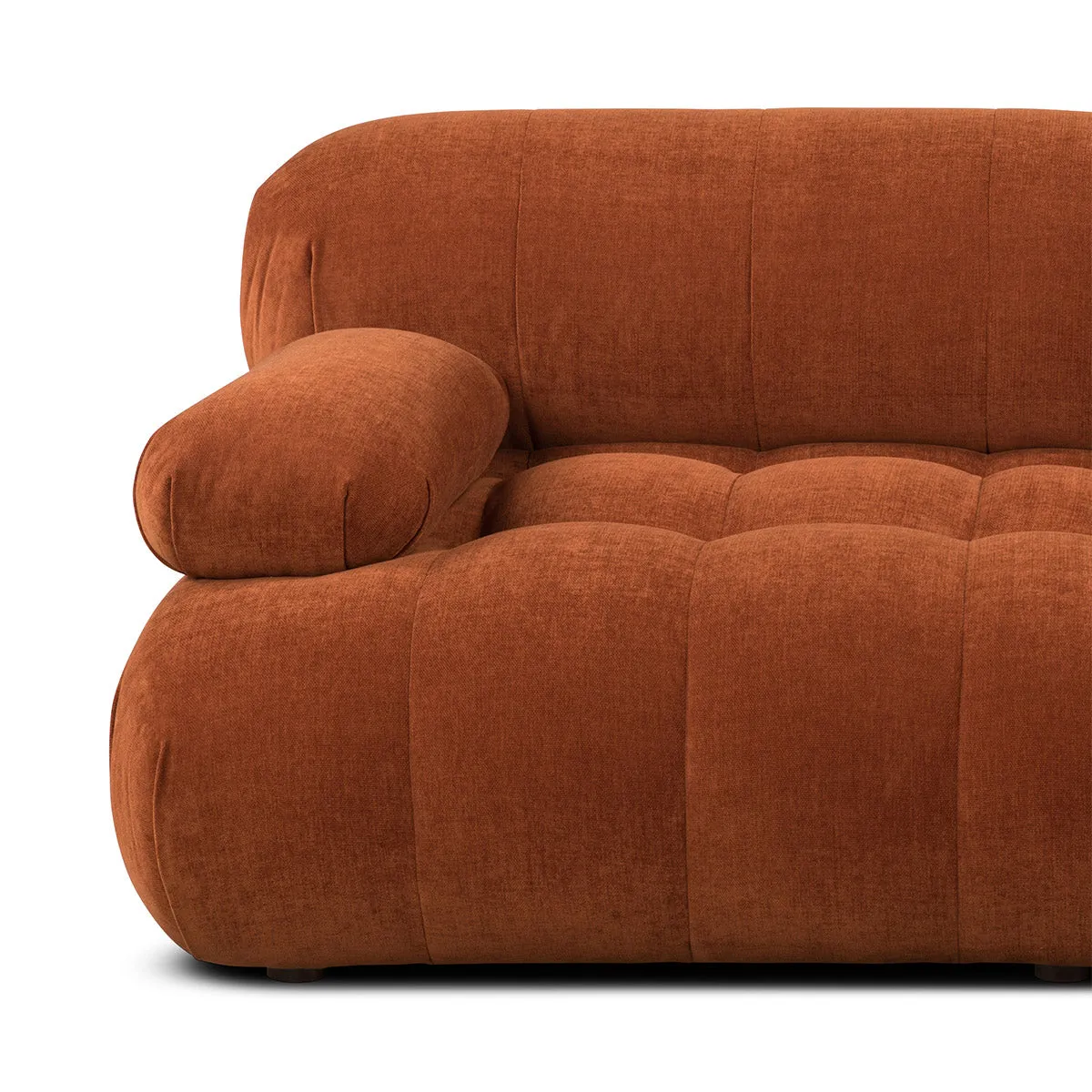 Bowie Textured Velvet Sofa (Terracotta, 3 x 2)