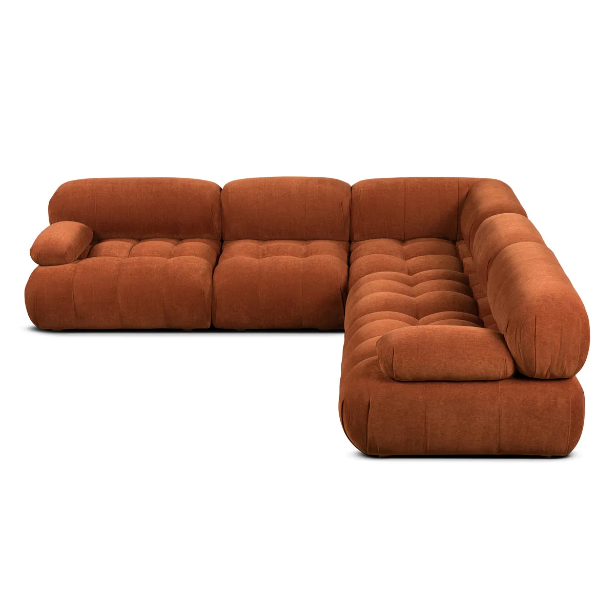 Bowie Textured Velvet Sofa (Terracotta, 3 x 2)