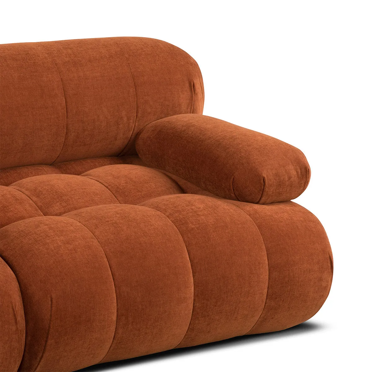Bowie Textured Velvet Sofa (Terracotta, 3 x 2)