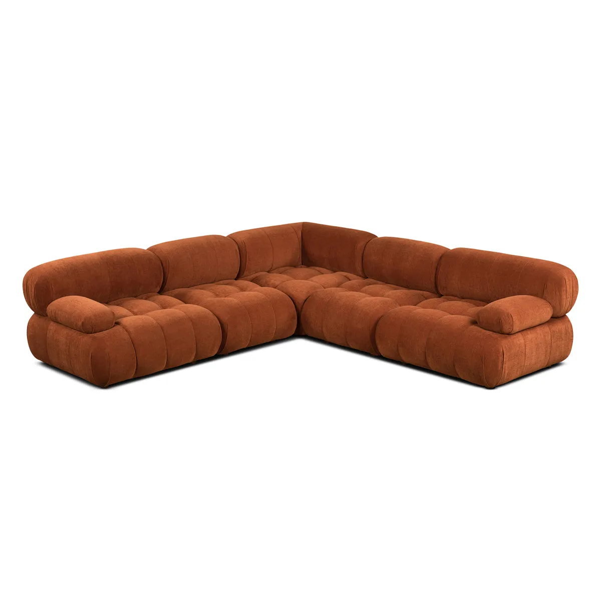 Bowie Textured Velvet Sofa (Terracotta, 3 x 2)