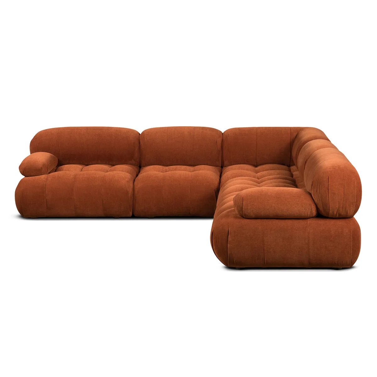 Bowie Textured Velvet Sofa (Terracotta, 3 x 2)