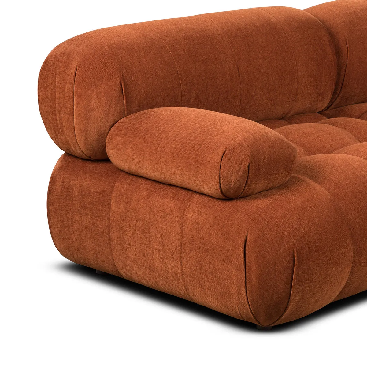 Bowie Textured Velvet Sofa (Terracotta, 3 x 2)