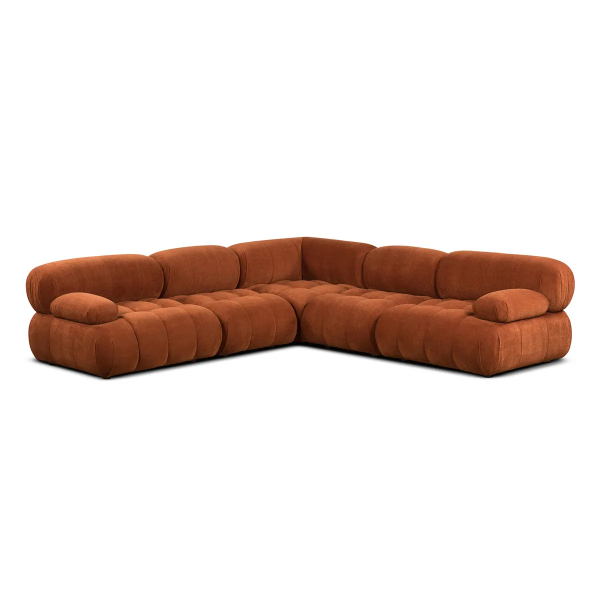 Bowie Textured Velvet Sofa (Terracotta, 3 x 2)
