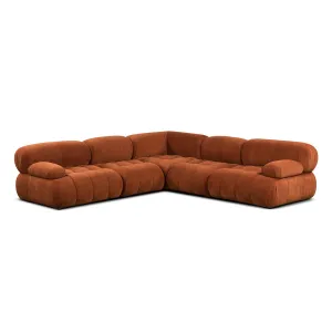 Bowie Textured Velvet Sofa (Terracotta, 3 x 2)