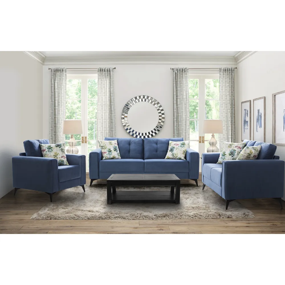 Brandon  Dark Blue Loveseat