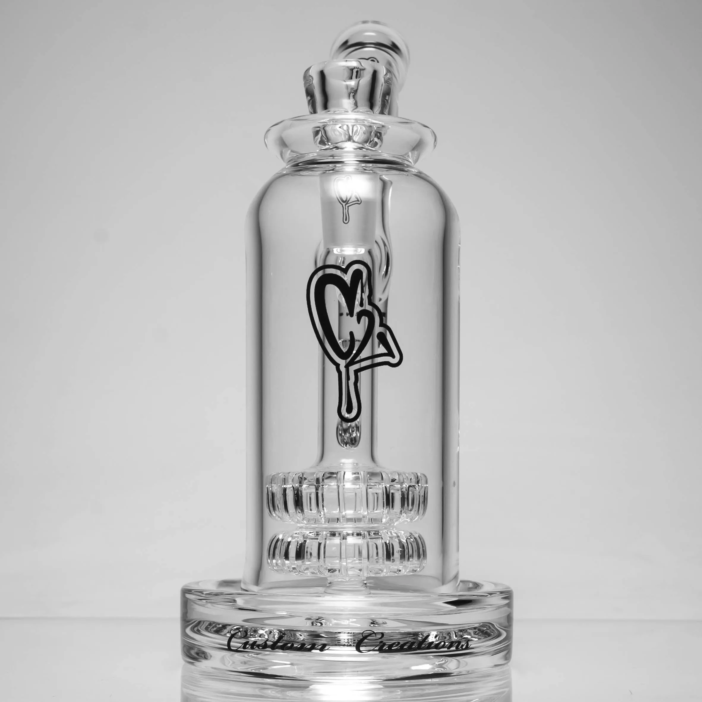 C2 Custom Creations - Double Shower Head Tray Bubbler - 65mm - Black Drip Label