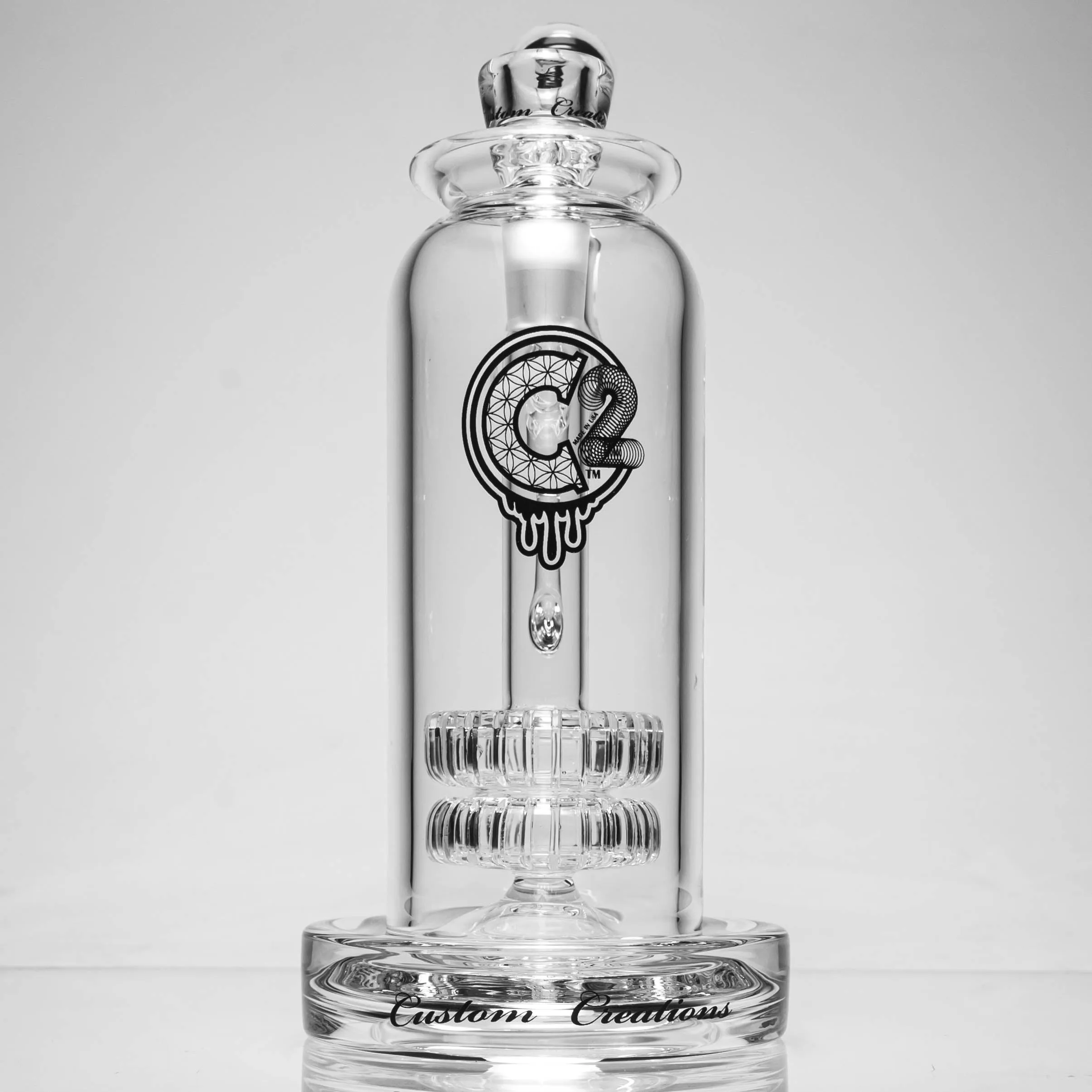 C2 Custom Creations - Double Shower Head Tray Bubbler - 65mm - White Seed Label