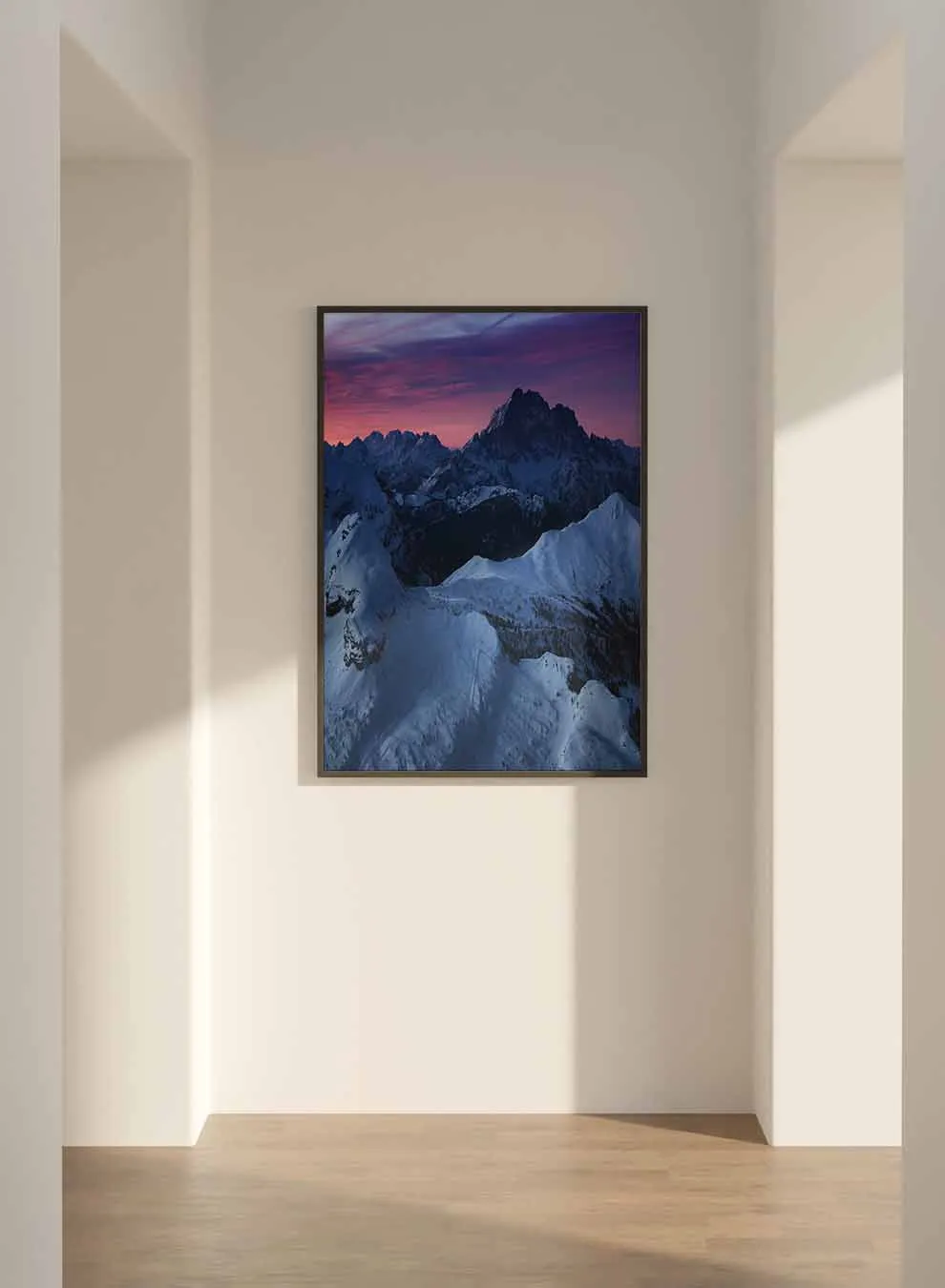 Canvas Wall Art Stretched Over Wooden Frame with Black Floating Frame