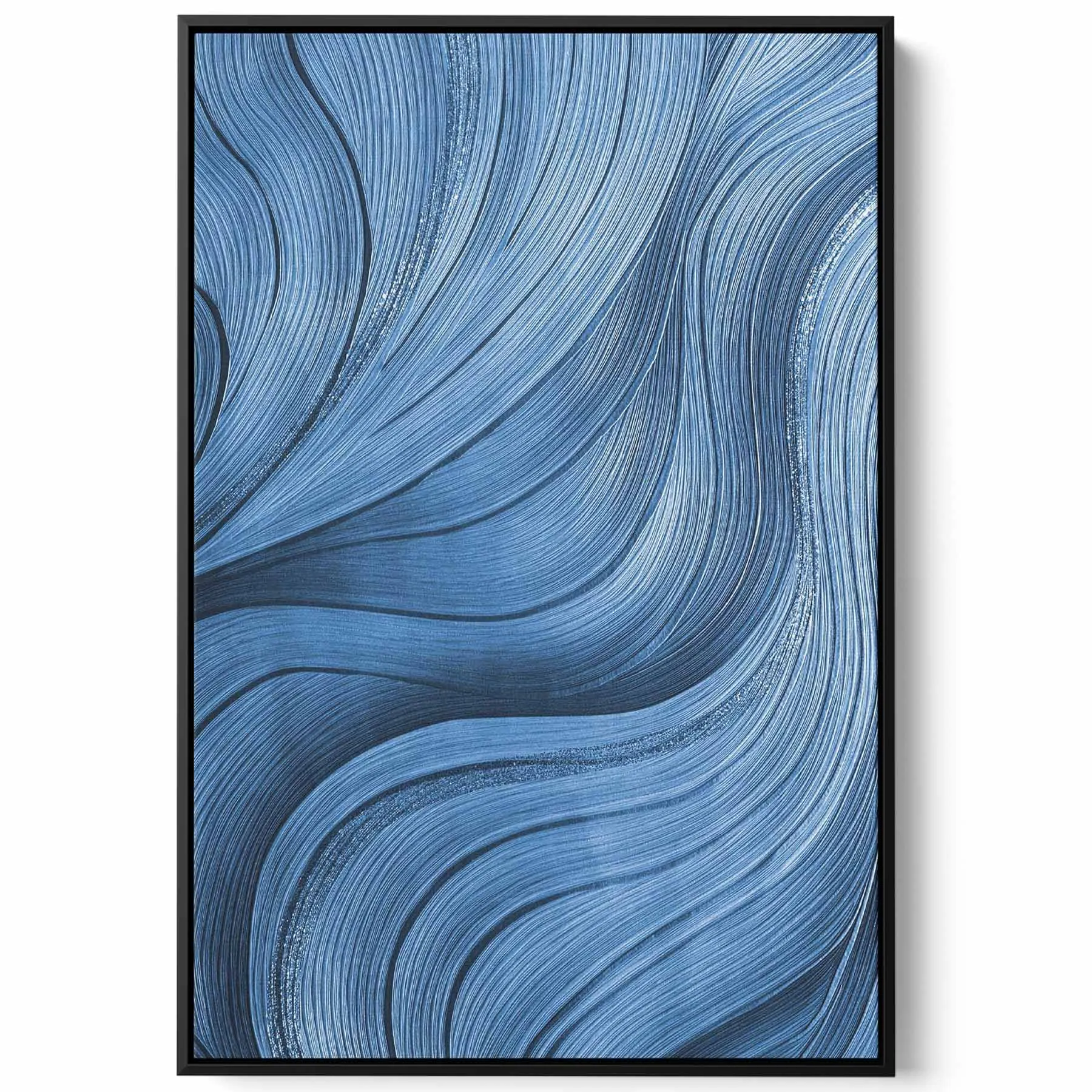 Canvas Wall Art Stretched Over Wooden Frame with Black Floating Frame