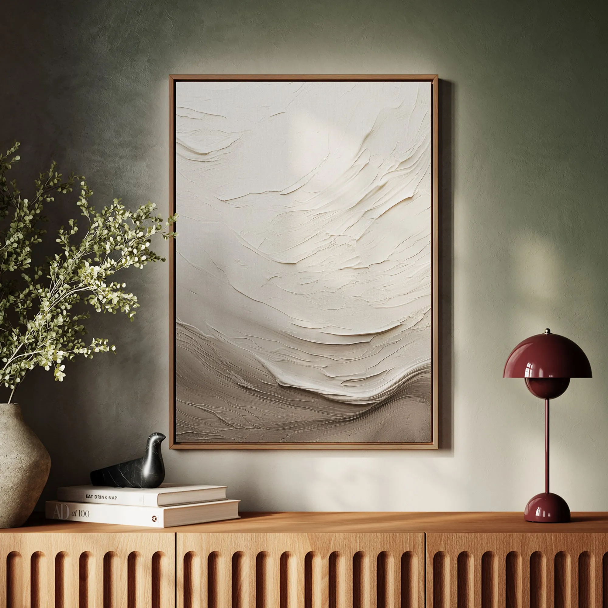 Canvas Wall Art Stretched Over Wooden Frame with Floating Frame and Abstract Painting CV4098