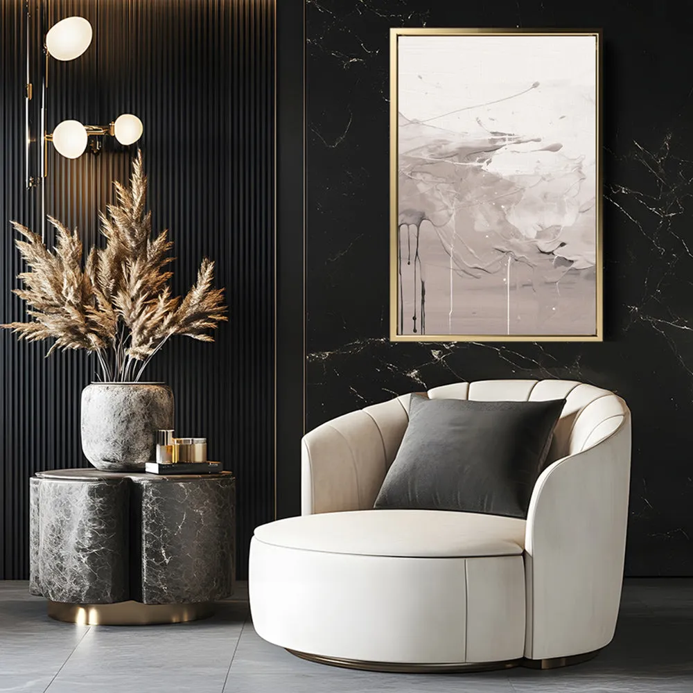 Canvas Wall Art Stretched Over Wooden Frame with Floating Frame and Abstract Painting CV4100