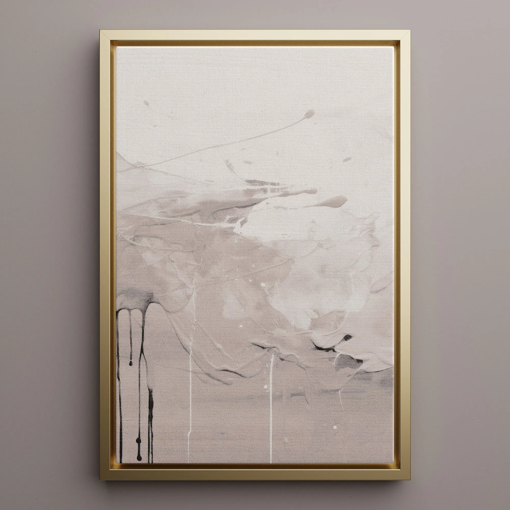 Canvas Wall Art Stretched Over Wooden Frame with Floating Frame and Abstract Painting CV4100