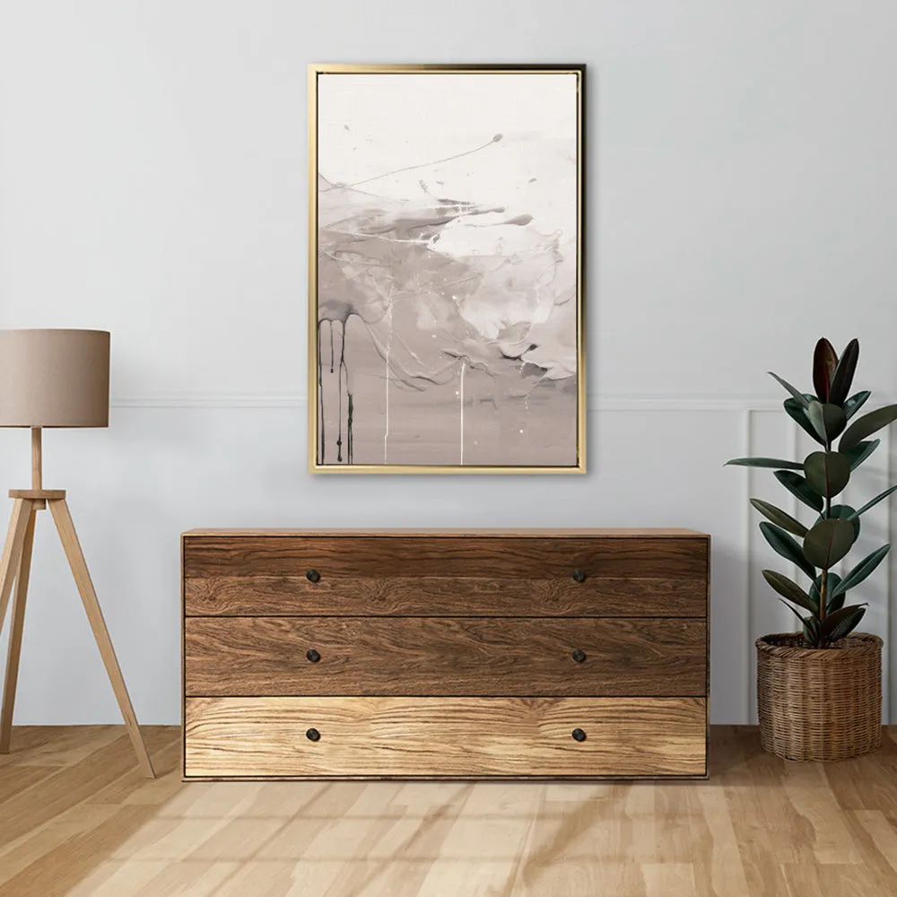 Canvas Wall Art Stretched Over Wooden Frame with Floating Frame and Abstract Painting CV4100