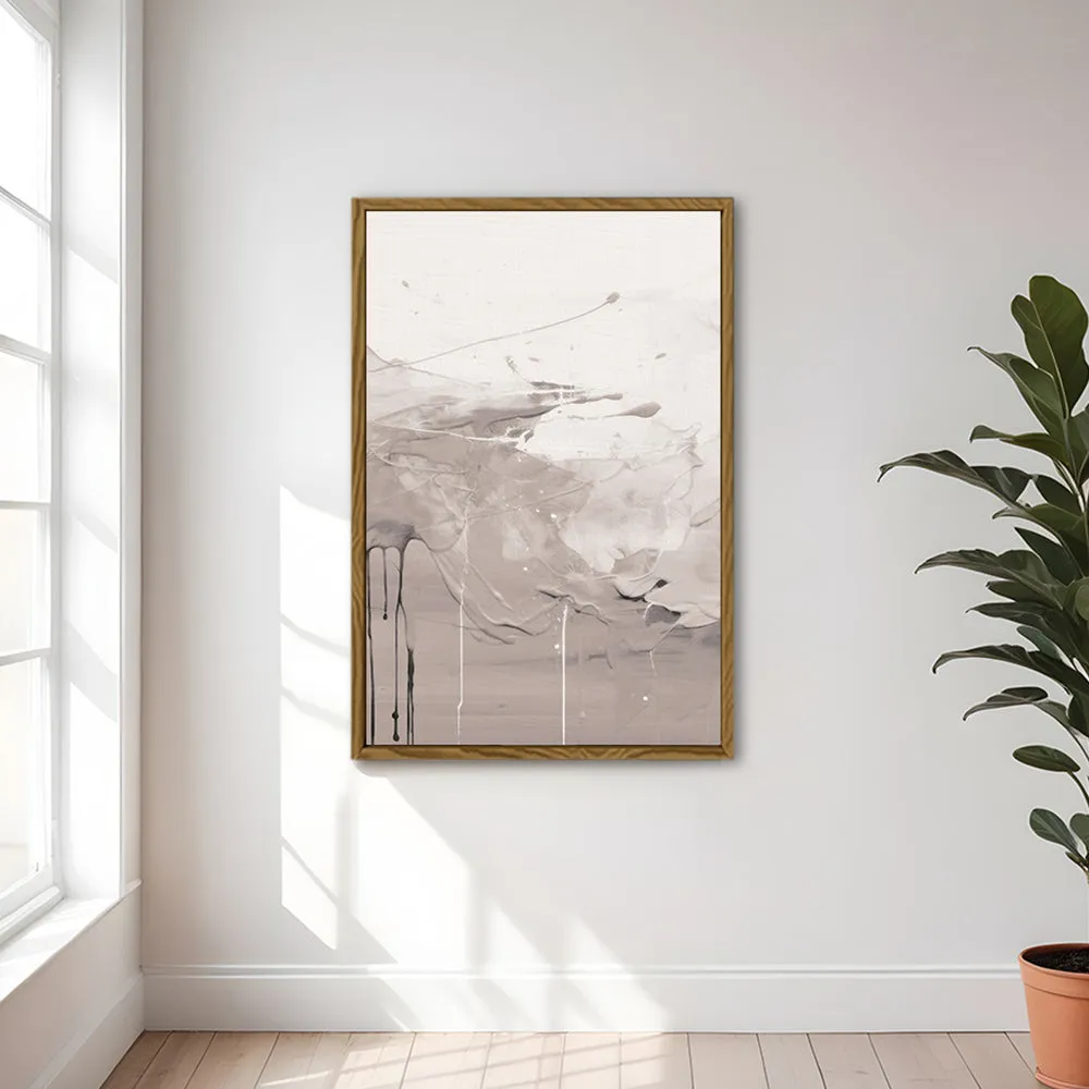 Canvas Wall Art Stretched Over Wooden Frame with Floating Frame and Abstract Painting CV4100