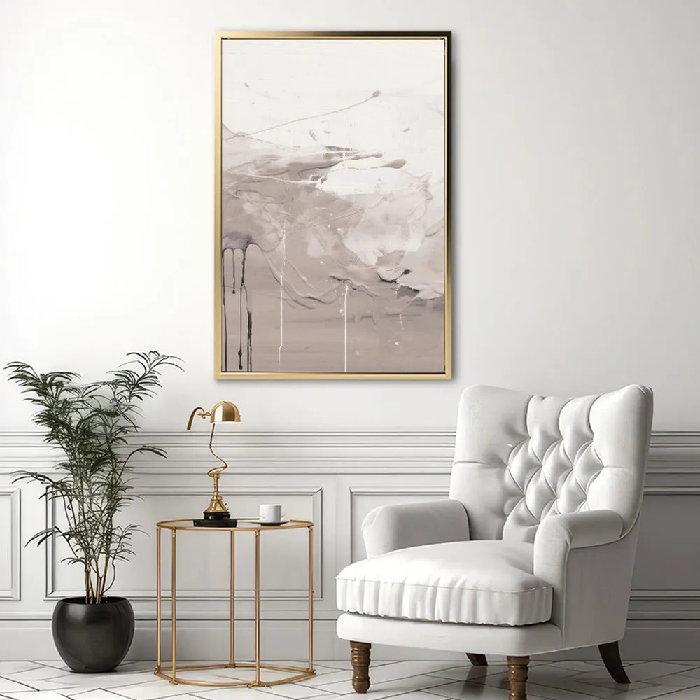Canvas Wall Art Stretched Over Wooden Frame with Floating Frame and Abstract Painting CV4100