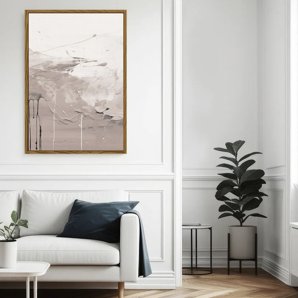 Canvas Wall Art Stretched Over Wooden Frame with Floating Frame and Abstract Painting CV4100