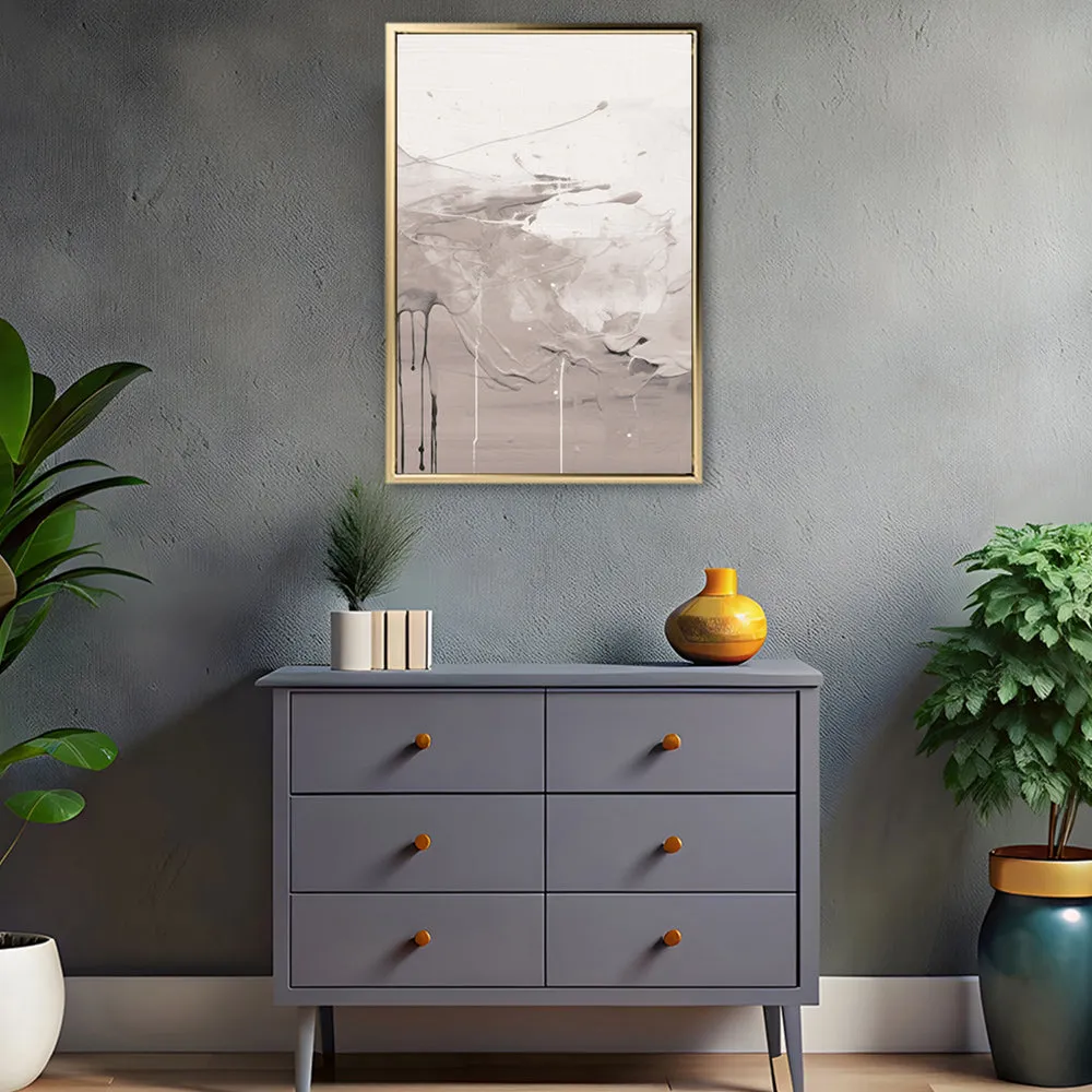 Canvas Wall Art Stretched Over Wooden Frame with Floating Frame and Abstract Painting CV4100