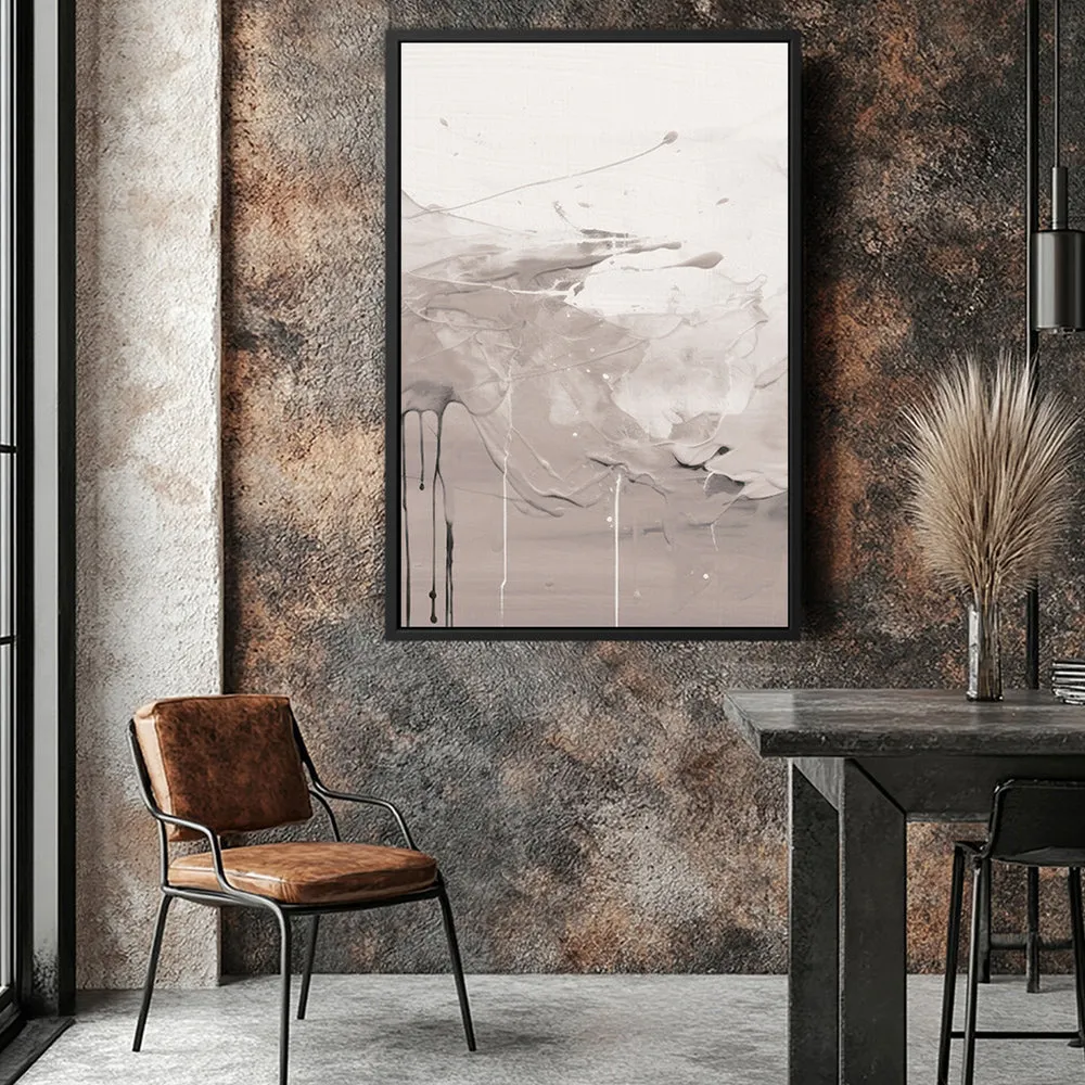Canvas Wall Art Stretched Over Wooden Frame with Floating Frame and Abstract Painting CV4100